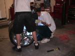 Brian and Ryan welding up the hubs