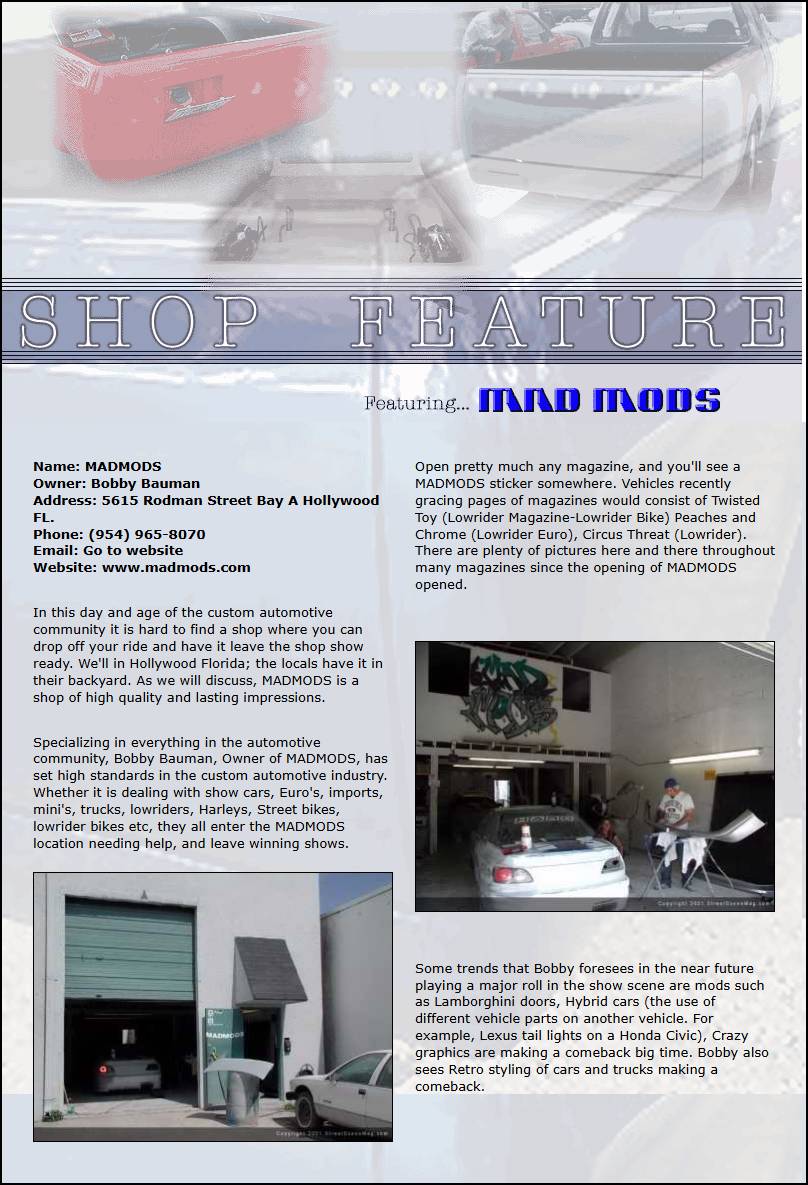 Shop Feature - Mad Mods